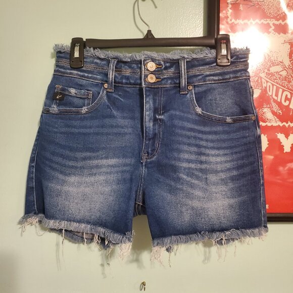 Kancan Cut Off Fringe Blue Jean Denim Shorts SIze 28 or a Size 6 Boho Cowgirl - Picture 11 of 13